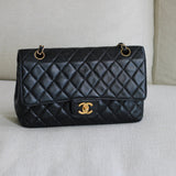 Vintage Chanel Black Caviar Medium Classic Flap with 24k Gold Hardware
