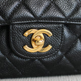 Vintage Chanel Black Caviar Medium Classic Flap with 24k Gold Hardware