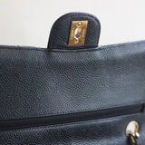 Vintage Chanel Black Caviar Medium Classic Flap with 24k Gold Hardware
