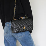 Chanel Black Caviar Medium Classic Flap with Gold Hardware