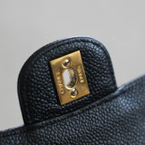 Vintage Chanel Black Caviar Medium Classic Flap with 24k Gold Hardware