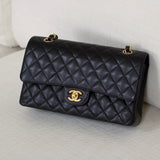 Chanel Black Caviar Medium Classic Flap with Gold Hardware