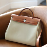 Hermès Beton Naturel Military Toile Herbag Zip 31 Palladium Hardware