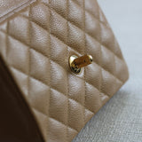 Vintage Chanel Dark Beige Caviar Mini Square with 24k Gold Hardware