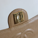 Vintage Chanel Dark Beige Caviar Mini Square with 24k Gold Hardware