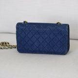 Vintage Chanel Blue Denim Full Flap with 24k Gold Hardware