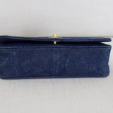 Vintage Chanel Blue Denim Full Flap with 24k Gold Hardware