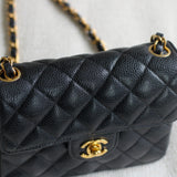 Vintage Chanel Black Caviar Mini Square with 24k Gold Hardware