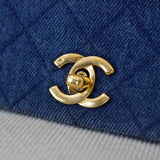 Vintage Chanel Blue Denim Full Flap with 24k Gold Hardware