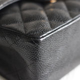Vintage Chanel Black Caviar Mini Square with 24k Gold Hardware