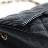 Vintage Chanel Black Caviar Mini Square with 24k Gold Hardware