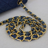 Vintage Chanel Blue Denim Full Flap with 24k Gold Hardware