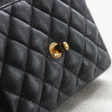 Vintage Chanel Black Caviar Mini Square with 24k Gold Hardware