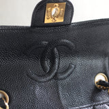 Vintage Chanel Black Caviar Mini Square with 24k Gold Hardware