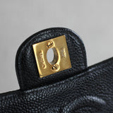 Vintage Chanel Black Caviar Mini Square with 24k Gold Hardware