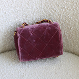 Vintage Chanel Purple Velvet Mini Flap with 24k Gold Hardware