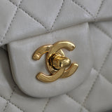 Vintage Chanel Ivory Lambskin Medium Classic Flap with 24k Gold Hardware