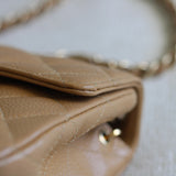 Vintage Chanel Dark Beige Caviar Mini Square with 24k Gold Hardware