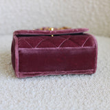 Vintage Chanel Purple Velvet Mini Flap with 24k Gold Hardware