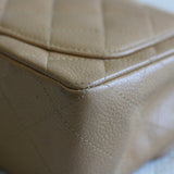 Vintage Chanel Dark Beige Caviar Mini Square with 24k Gold Hardware