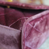 Vintage Chanel Purple Velvet Mini Flap with 24k Gold Hardware