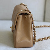 Vintage Chanel Dark Beige Caviar Mini Square with 24k Gold Hardware