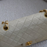Vintage Chanel Ivory Lambskin Medium Classic Flap with 24k Gold Hardware
