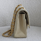 Vintage Chanel Ivory Lambskin Medium Classic Flap with 24k Gold Hardware