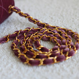 Vintage Chanel Purple Velvet Mini Flap with 24k Gold Hardware