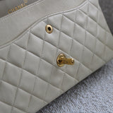 Vintage Chanel Ivory Lambskin Medium Classic Flap with 24k Gold Hardware