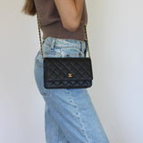 Chanel Black Caviar Wallet on Chain with Gold Hardware