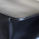 Vintage Chanel Black Calfskin Shoulder Flap Aged Bronze Hardware