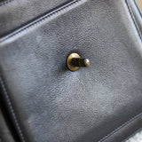 Vintage Chanel Black Calfskin Shoulder Flap Aged Bronze Hardware