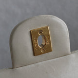 Vintage Chanel Ivory Lambskin Medium Classic Flap with 24k Gold Hardware