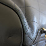 Chanel Black Sheepskin/Caviar Backpack with Light Gold Hardware