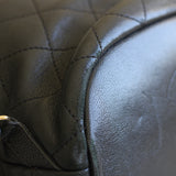 Chanel Black Sheepskin/Caviar Backpack with Light Gold Hardware