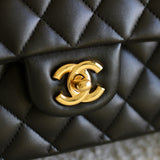Chanel Black Lambskin Medium Classic Flap with Gold Hardware