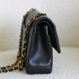 Chanel Black Lambskin Medium Classic Flap with Gold Hardware