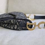 Dior Blue Canvas Saddle Bag