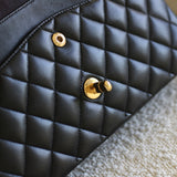 Chanel Black Lambskin Medium Classic Flap with Gold Hardware