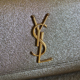 Saint Laurent Gold Metallic Monogram Kate Clutch