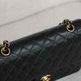 Vintage Chanel Black Caviar Medium Classic Flap with 24k Gold Hardware