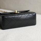 Vintage Chanel Black Lambskin Mini Square with 24k Gold Hardware