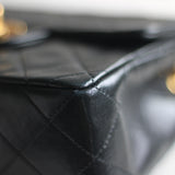 Vintage Chanel Black Lambskin Mini Square with 24k Gold Hardware