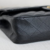 Vintage Chanel Black Caviar Medium Classic Flap with 24k Gold Hardware