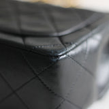 Vintage Chanel Black Lambskin Mini Square with 24k Gold Hardware