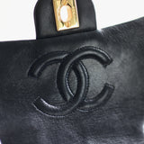 Vintage Chanel Black Lambskin Mini Square with 24k Gold Hardware
