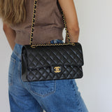 Chanel Black Caviar Medium Classic Flap with Gold Hardware