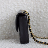 Chanel 20K Black Shiny Calfskin Waist Bag with Aged Gold Hardware