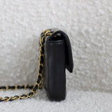 Chanel 20K Black Shiny Calfskin Waist Bag with Aged Gold Hardware